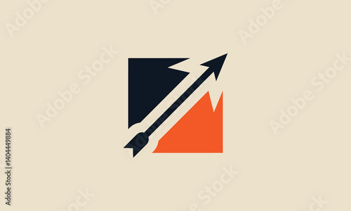 Minimalist arrow going up logo design