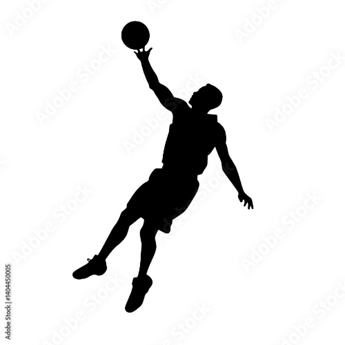 Basketball Player Silhouette Jump Shot Dunk – Vector Sports Illustration