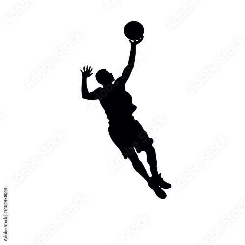 Basketball Player Silhouette Jump Shot Dunk – Vector Sports Illustration