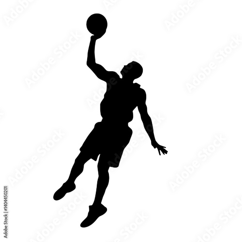 Basketball Player Silhouette Jump Shot Dunk – Vector Sports Illustration