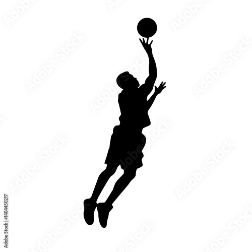 Basketball Player Silhouette Jump Shot Dunk – Vector Sports Illustration
