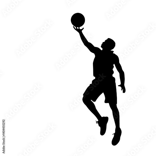 Basketball Player Silhouette Jump Shot Dunk – Vector Sports Illustration