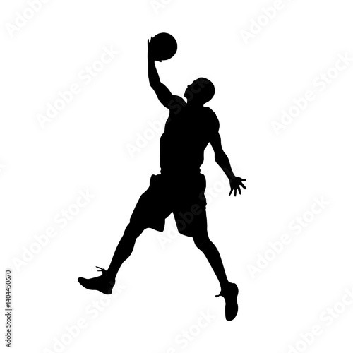 Basketball Player Silhouette Jump Shot Dunk – Vector Sports Illustration