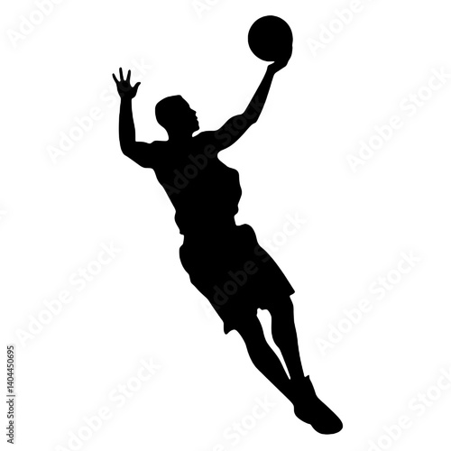 Basketball Player Silhouette Jump Shot Dunk – Vector Sports Illustration
