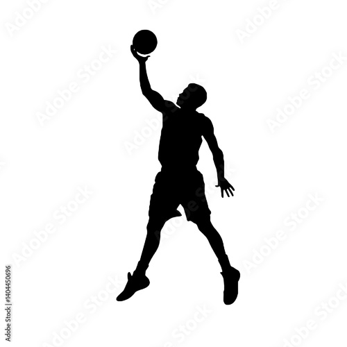 Basketball Player Silhouette Jump Shot Dunk – Vector Sports Illustration