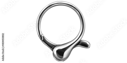 Realistic Silver Metal Ring Vector Illustration.	