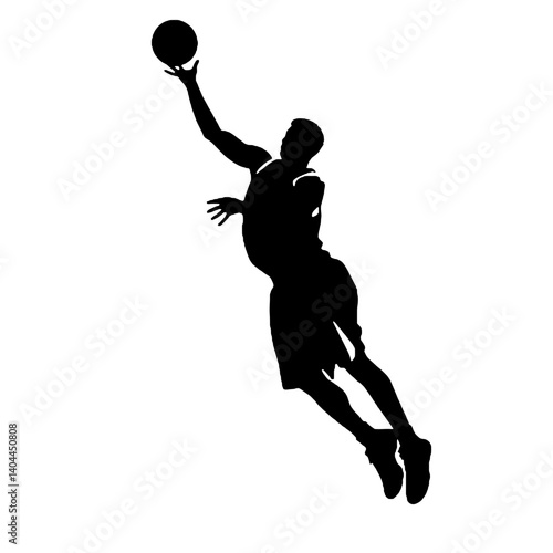 Basketball Player Silhouette Jump Shot Dunk – Vector Sports Illustration