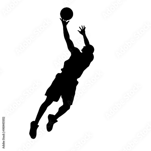 Basketball Player Silhouette Jump Shot Dunk – Vector Sports Illustration