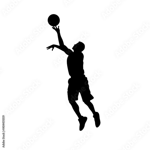 Basketball Player Silhouette Jump Shot Dunk – Vector Sports Illustration