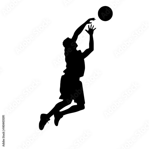 Basketball Player Silhouette Jump Shot Dunk – Vector Sports Illustration