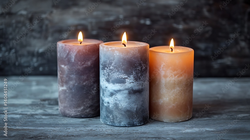 Trio of Elegant Scented Candles with Soft Flame