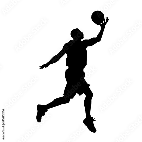 Basketball Player Silhouette Jump Shot Dunk – Vector Sports Illustration