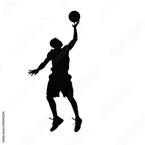 Basketball Player Silhouette Jump Shot Dunk – Vector Sports Illustration