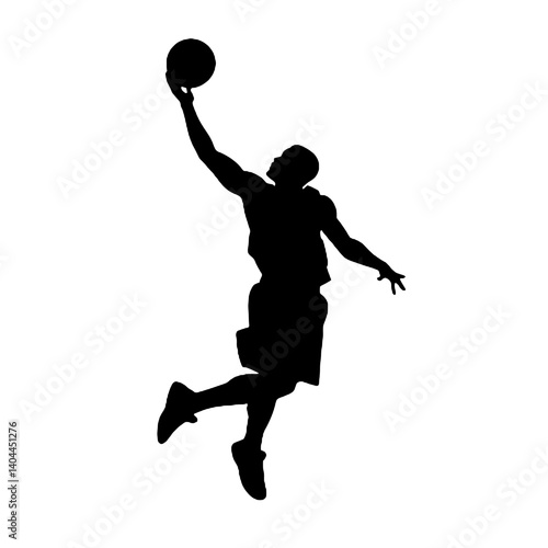 Basketball Player Silhouette Jump Shot Dunk – Vector Sports Illustration