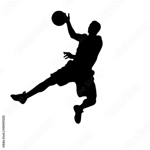 Basketball Player Silhouette Jump Shot Dunk – Vector Sports Illustration