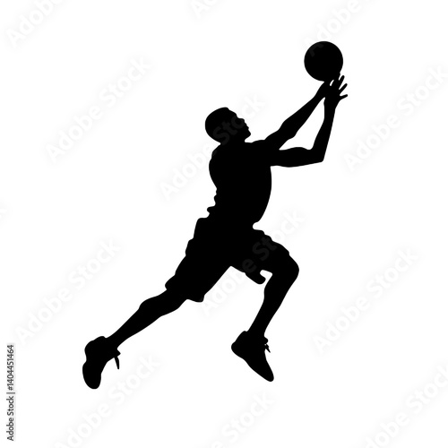 Basketball Player Silhouette Jump Shot Dunk – Vector Sports Illustration