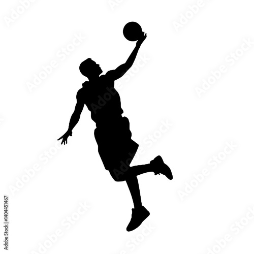 Basketball Player Silhouette Jump Shot Dunk – Vector Sports Illustration
