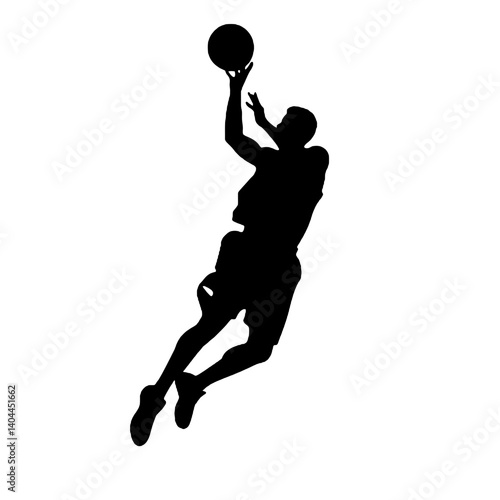 Basketball Player Silhouette Jump Shot Dunk – Vector Sports Illustration