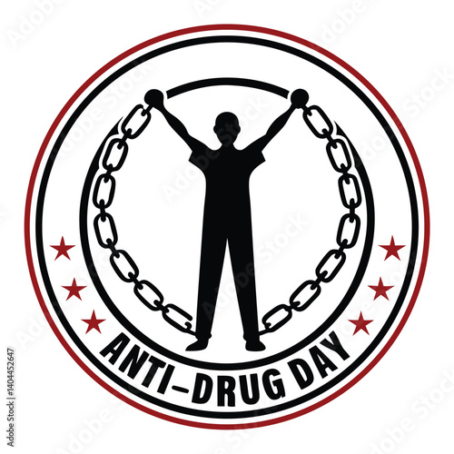 International Anti-Drug Day Black Icon Design