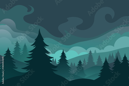 winter landscape with forest