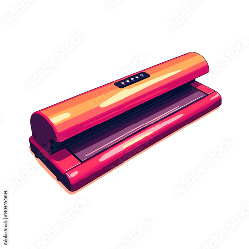 Bold vector illustration of a vacuum sealer in pop art style, creativity