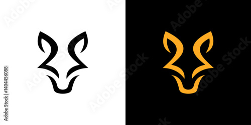 fox logo vector illustration. fox head outline logo template
