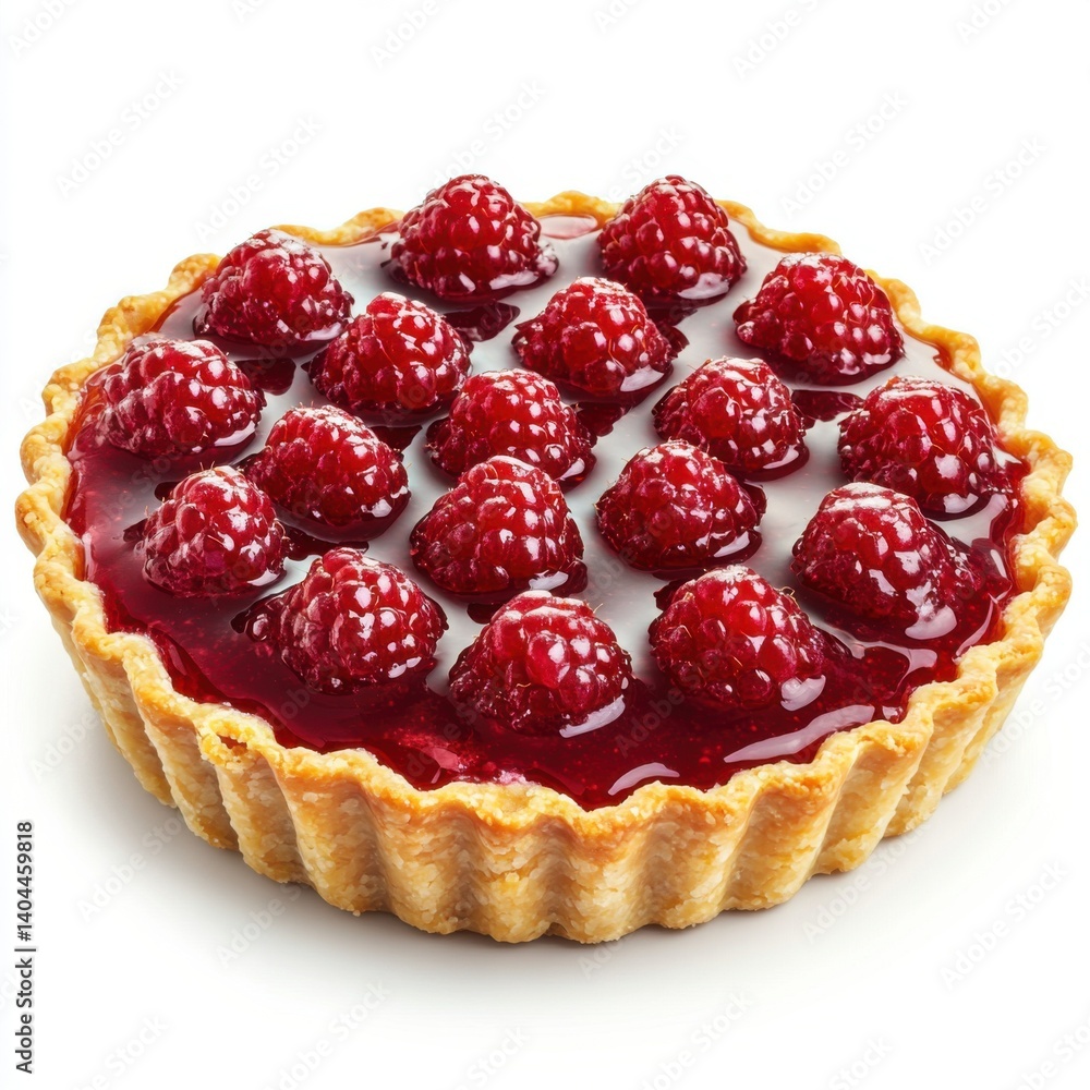 A vibrant and glossy raspberry jam tart with a crisp golden crust, glistening under soft lighting, A vibrant and glossy raspberry jam tart with a crisp golden crust, glistening under soft lighting,