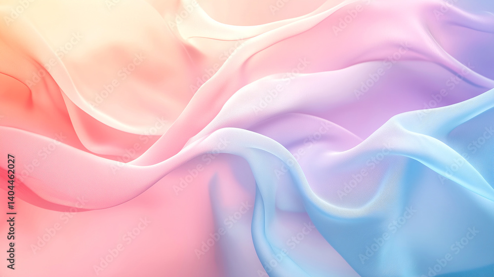 Obraz premium Abstract art of fluid smoke patterns pastel color background. Glowing soft pink, purple, and blue tones create a dreamy, sweet artistic feel