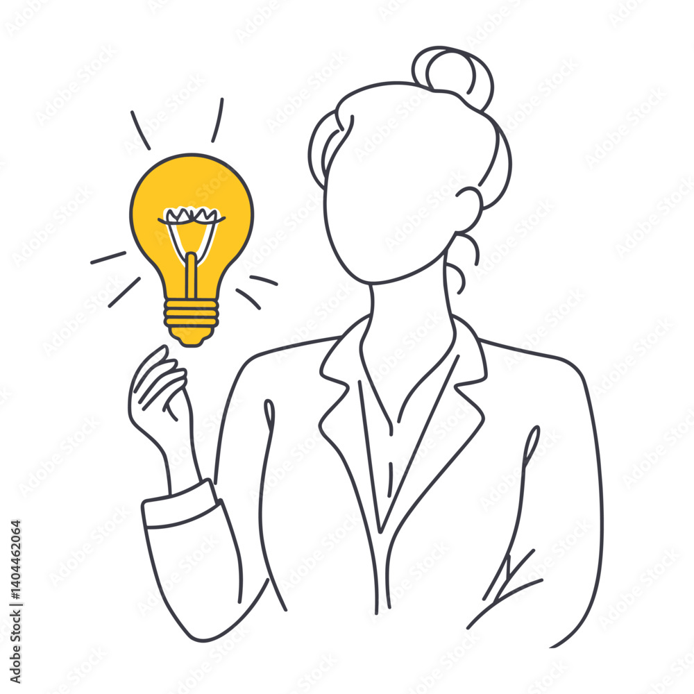 Businesswoman Holding Lightbulb Symbolizing Idea Businesswoman Holding Lightbulb Symbolizing Idea