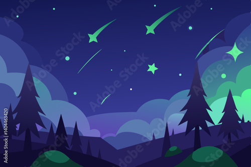 night landscape with moon