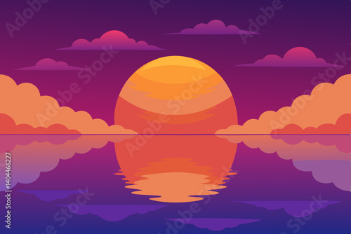 sunset over the river