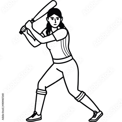 Woman Cricket Player Focus, Power, Precision