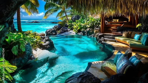 Embrace productivity in a dream office located in an idyllic island paradise with tranquil lagoons.