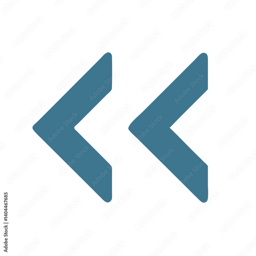 Double Left Arrows Facing Backward Icon Design Double Left Arrows Facing Backward Icon Design