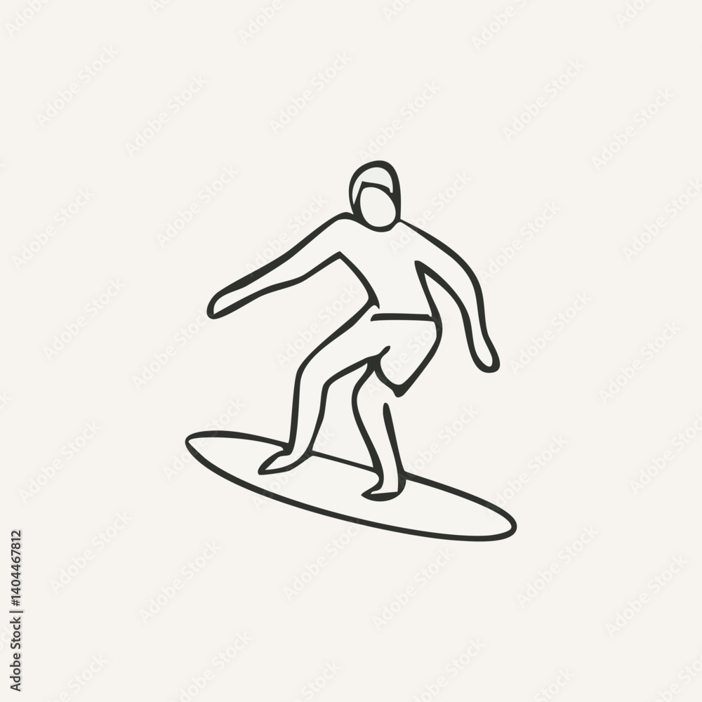 vector illustration of surfing elements in one line style vector illustration of surfing elements in one line style