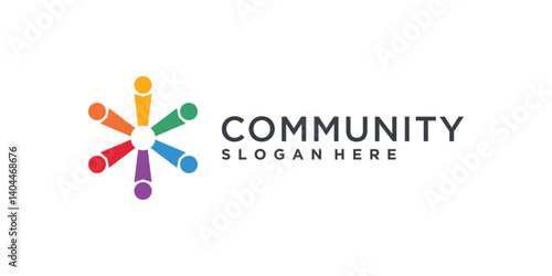 Colorful community logo with abstract people figures
