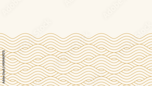 Seamless pattern design, Water wave in traditional oriental Japanese style. Modern elegant oriental illustration for cover, banner, website, decor, border.
