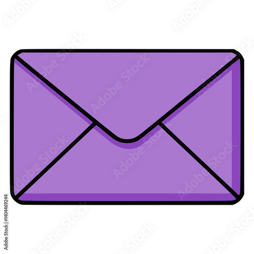 purple mail letter message flat color vector illustration template design