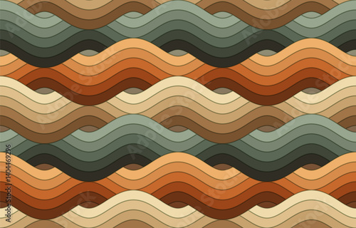 Wave seamless pattern design, Japanese and Chinese style concept