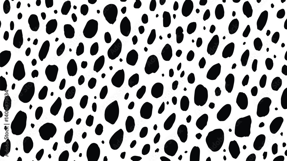 Hand drawn dalmatian print vector. Abstract black and white spots pattern background. Hand drawn dalmatian print vector. Abstract black and white spots pattern background.