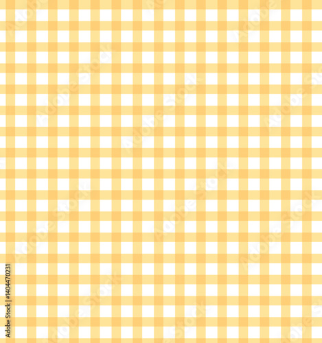 Seamless yellow Gingham Check Pattern. Textile design of textured plaid. Checkered fabric pattern swatch for print, tartan, gift wrap, textiles, checkered background for tablecloth. Stripes crossed