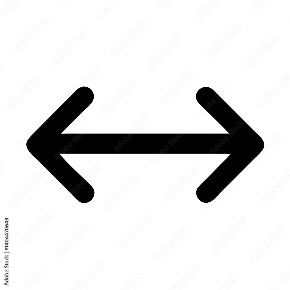Double Sided Horizontal Arrows Opposing Icon Design Double Sided Horizontal Arrows Opposing Icon Design