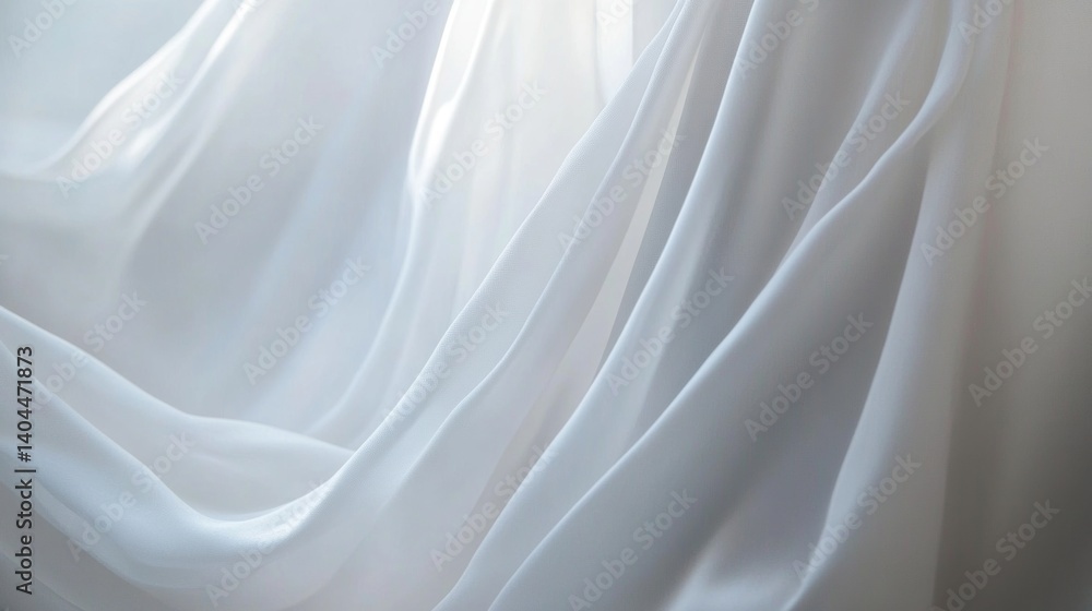 A close-up view of flowing white fabric. A close-up view of flowing white fabric.