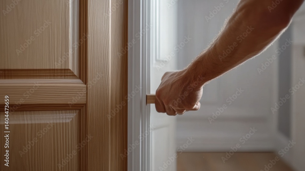 Carpenter installing door frame. Featuring woodworking and carpentry skills Carpenter installing door frame. Featuring woodworking and carpentry skills
