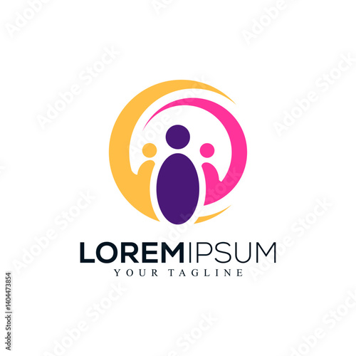 Abstract teamwork logo design
