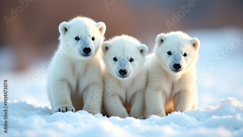 A polar bear family