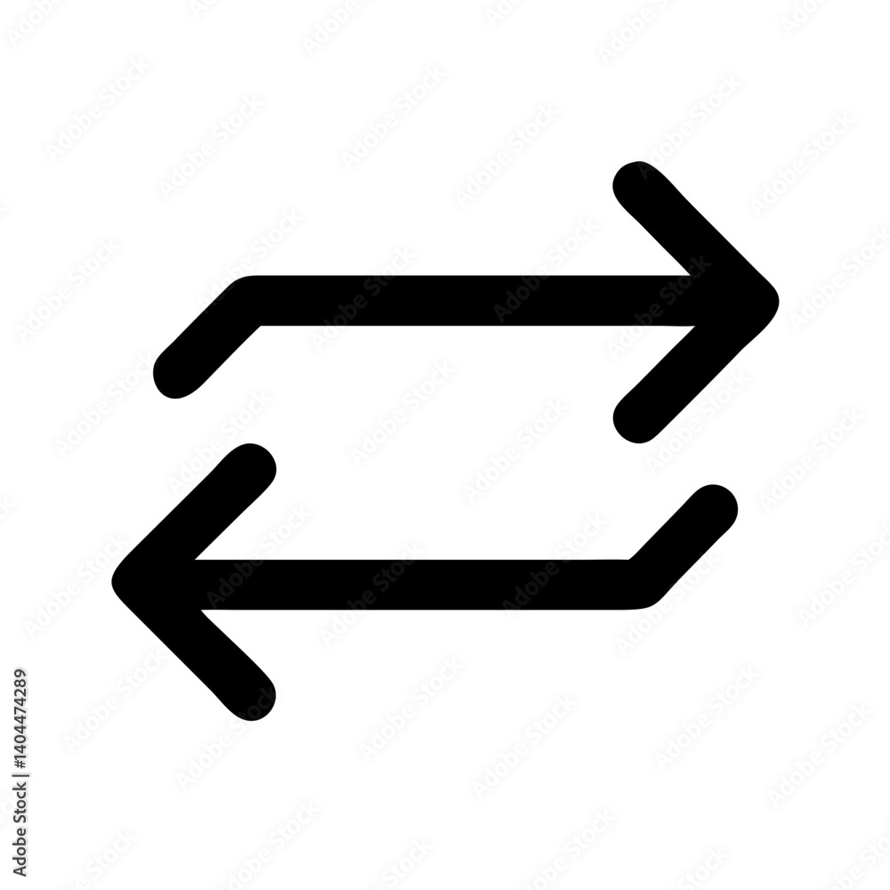 Horizontal Swap Arrows with Curve Icon Design Horizontal Swap Arrows with Curve Icon Design