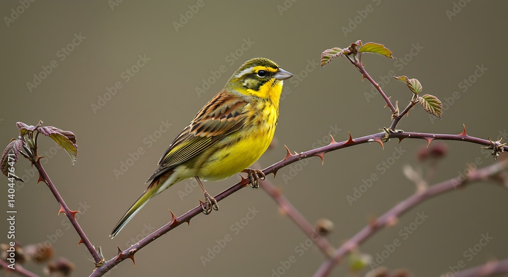 Obraz premium Yellowhammer's Perch AI Generated
