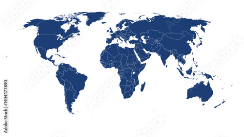 World map, Silhouette map. World map color vector modern. World Map Vector Illustration.