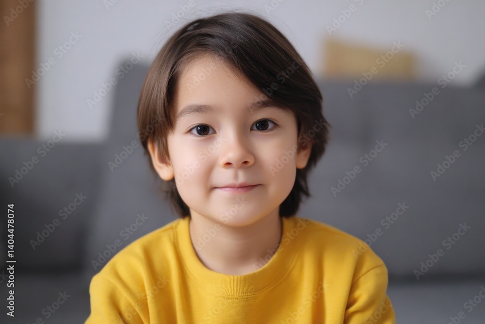 child sits in front of blurred background capturing essence of young content creator for channel child sits in front of blurred background capturing essence of young content creator for channel